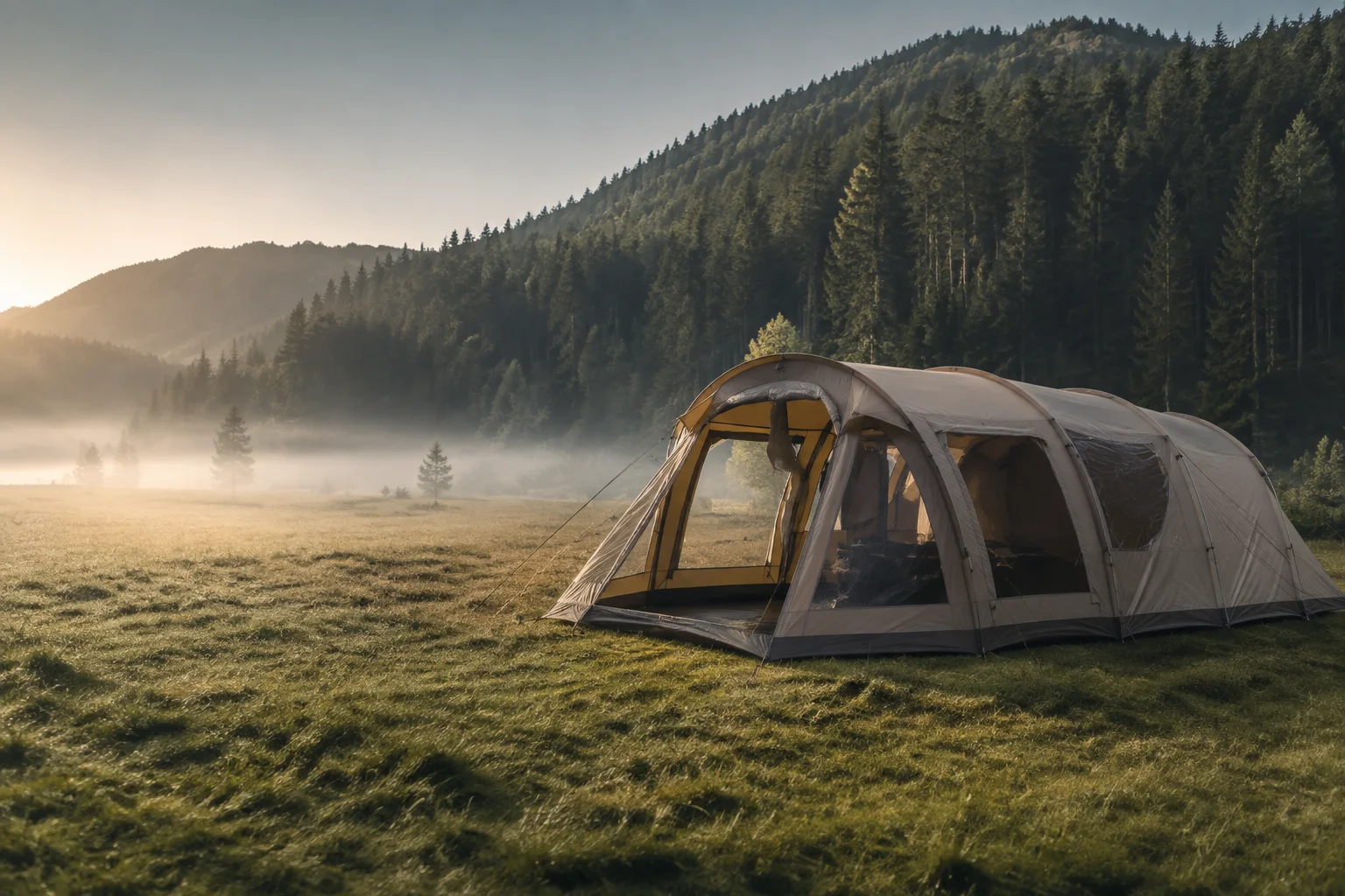 Aufblasbares Campingzelt mit Luftschlauchbögen