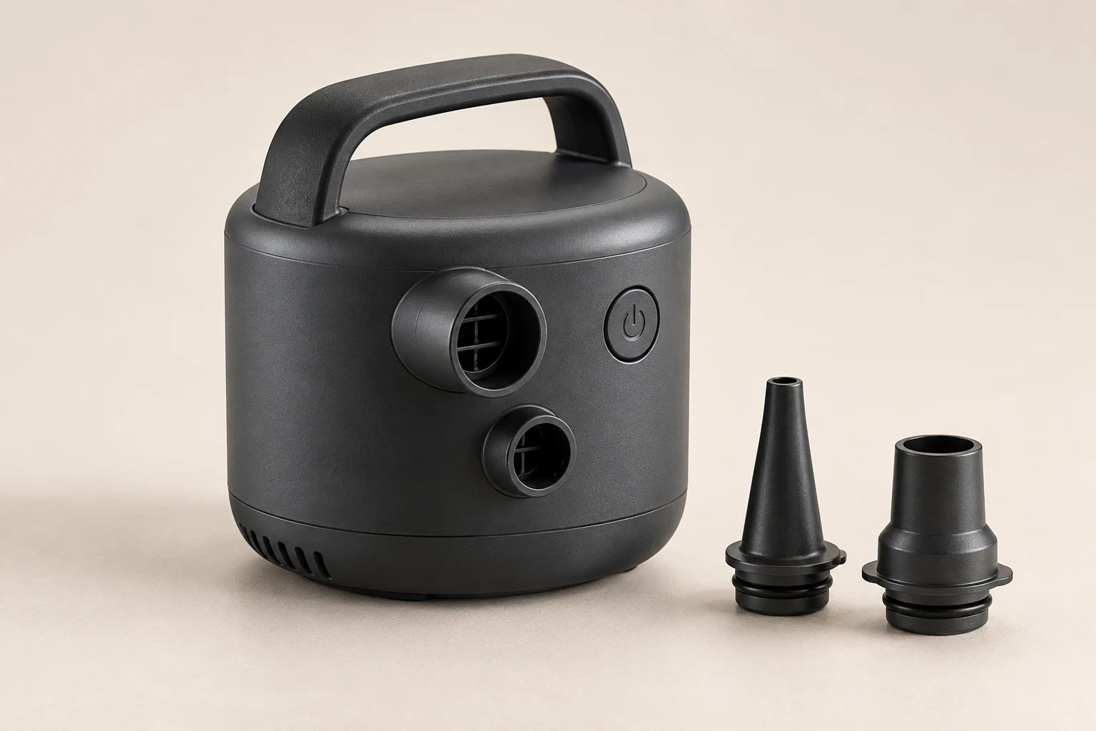 KI-generierte Produktabbildung: Wiederaufladbare Camping-Luftpumpe mit 5000 mAh