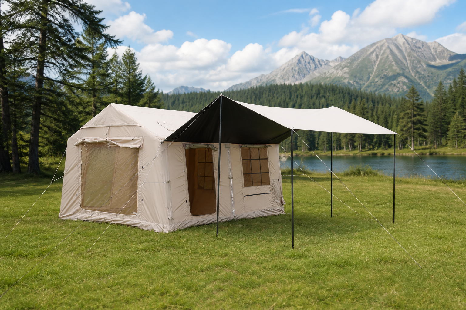 12 m² Trennwanddach aufblasbares Zelt