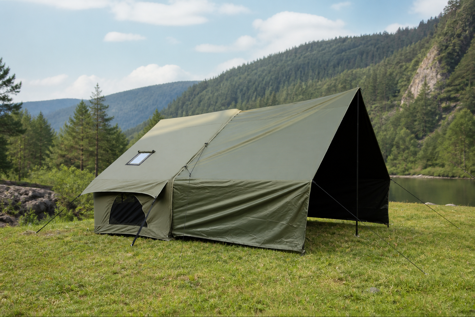6 + 6 m² Polycotton-Modulluftzelt