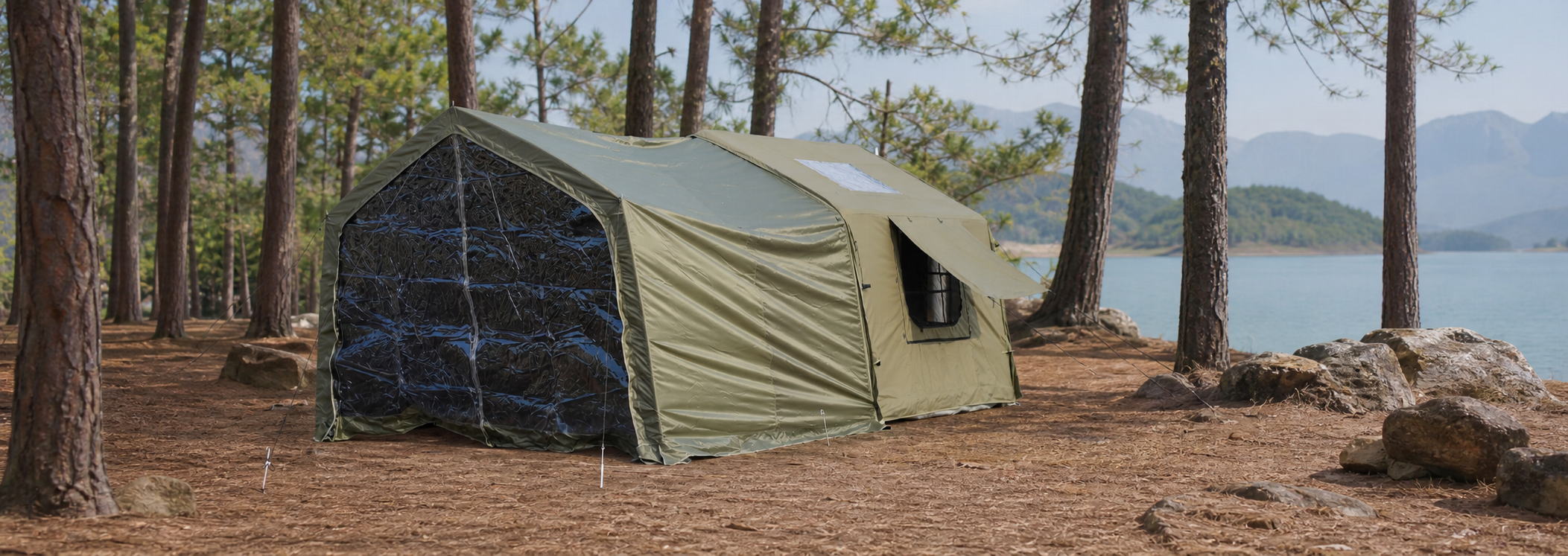 8 + 8 m² Schlafzimmer und Wohn Polycotton Zelt