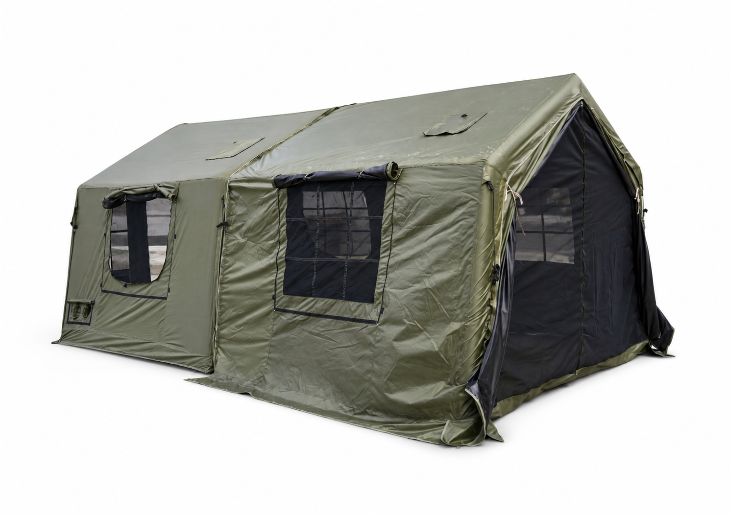 English product display for the Green 8 + 8 m² expandable polycotton tent