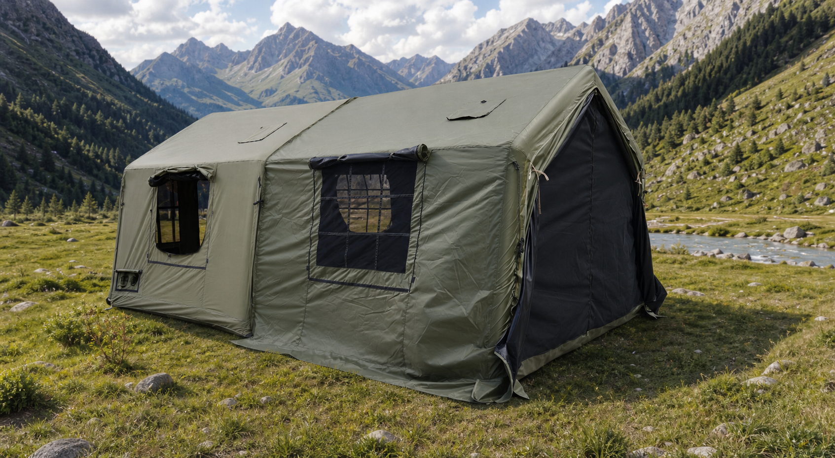 8 + 8 m² Polykotton-Luftschläucheverlängerungszelt