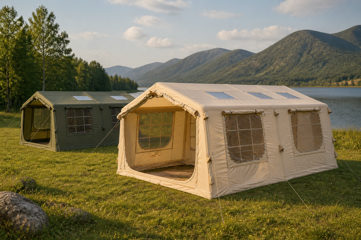 17,28 m² Schlafzimmer und lebendes Polykottonzelt