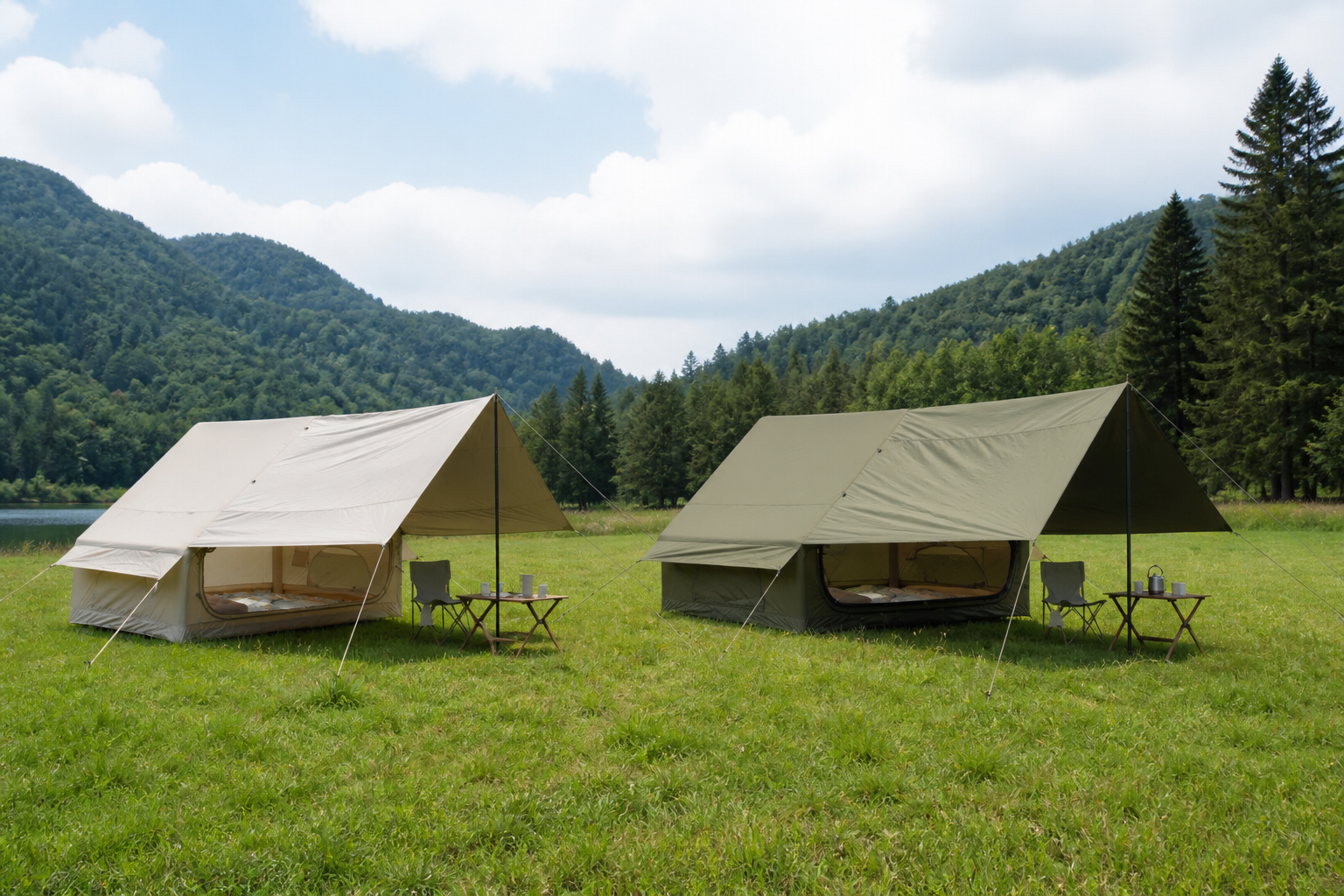 6,3 m² No-Window aufblasbares Zelt mit Vordach
