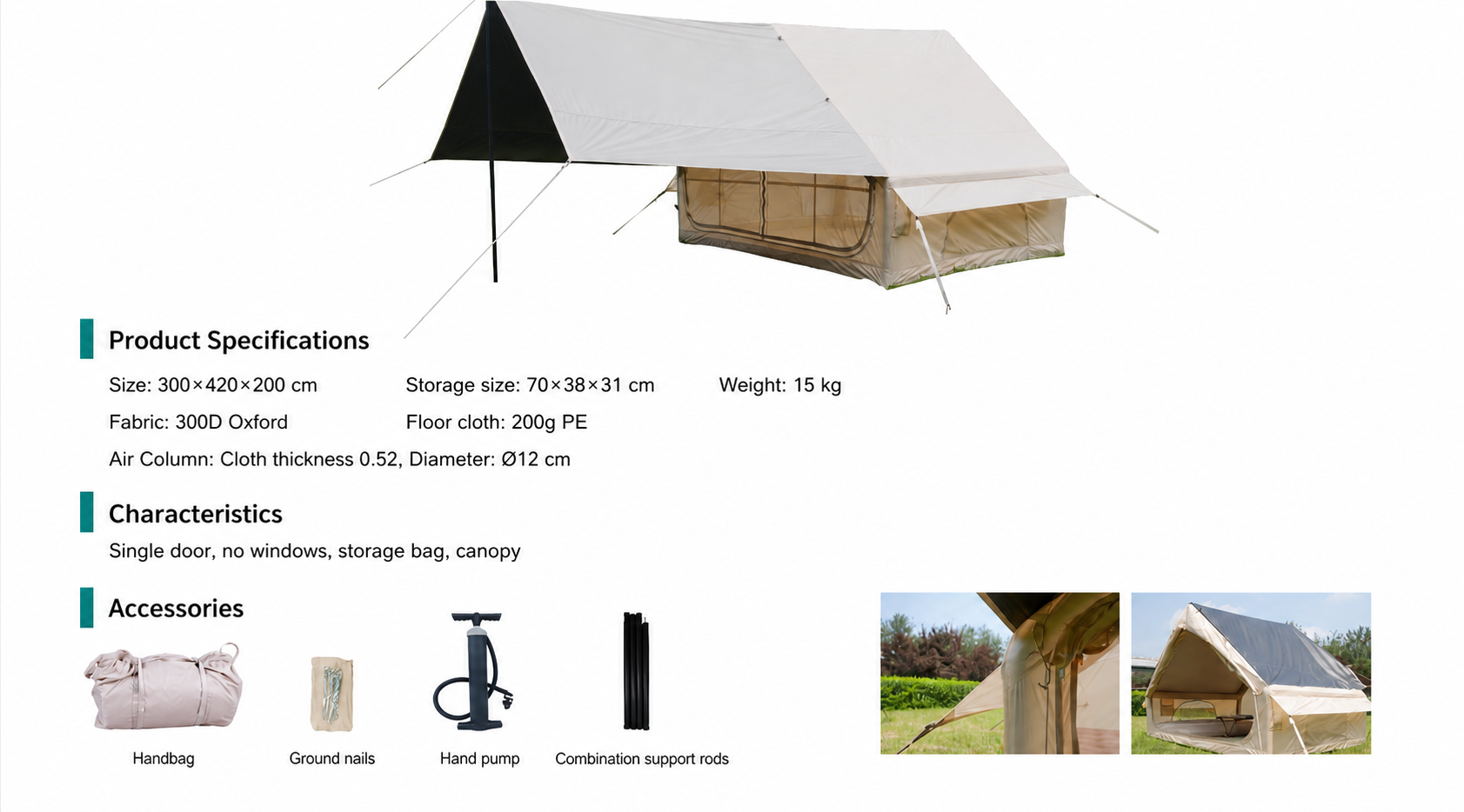 English package contents for the Pro canopy tent family