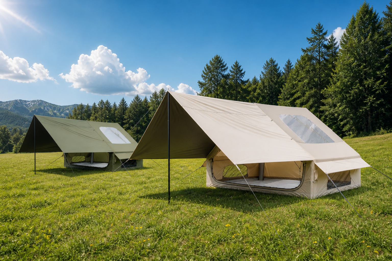 6,3 m² Skylight aufblasbares Zelt mit Vordach