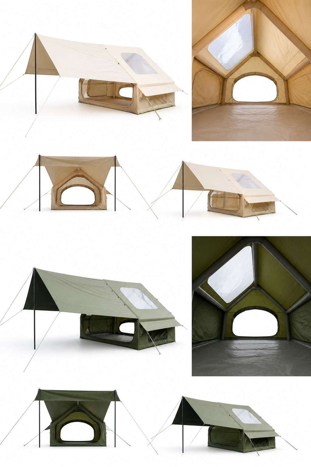 Interior of the Pro single-door canopy tent with large skylight