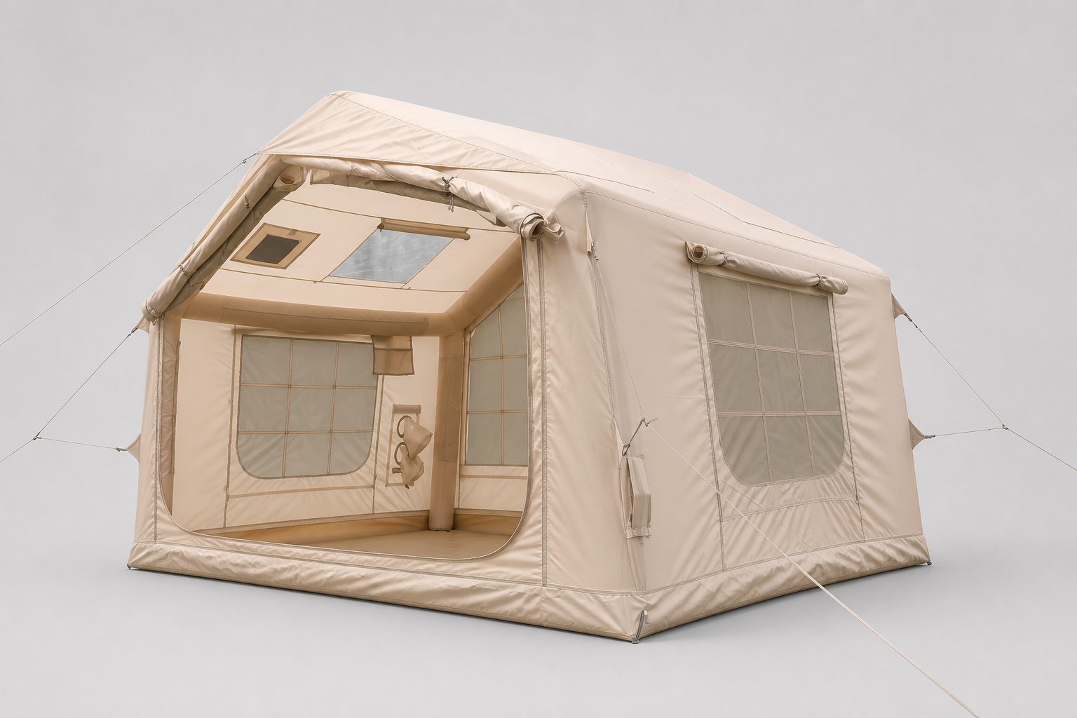 English product display for IT027 khaki double-door AB tent