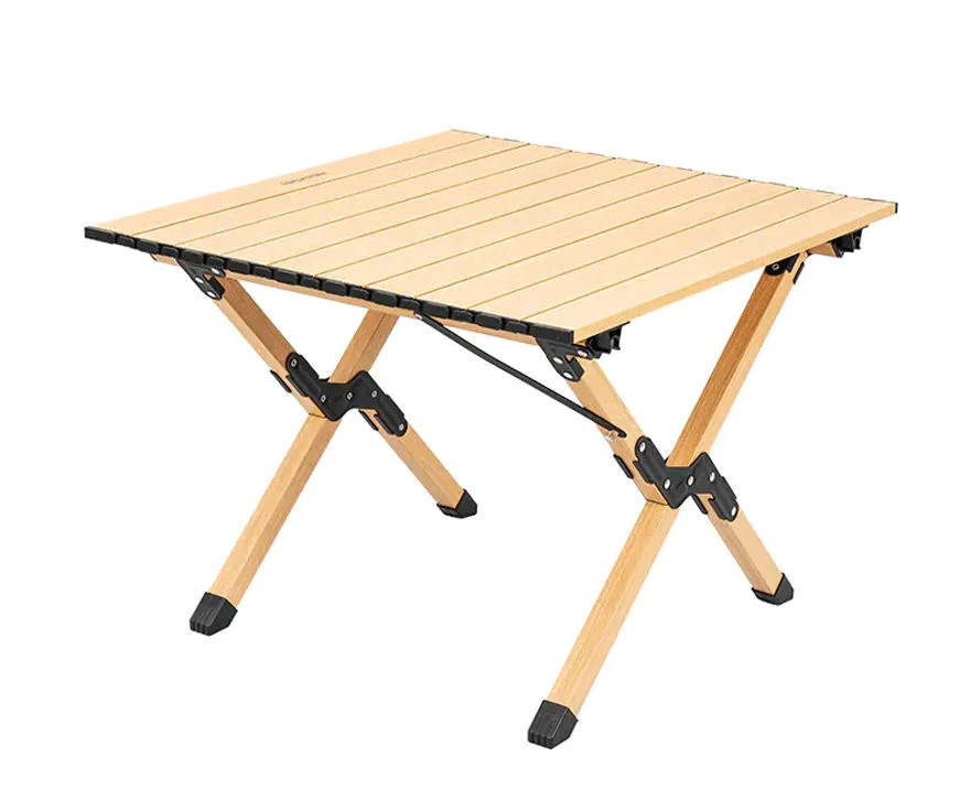 Aluminium-Campingtisch mit aufrollbarer Tischplatte